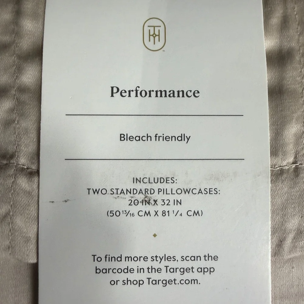 Standard Solid Performance 400 Thread Count Pillowcase Set Khaki - Threshold™
